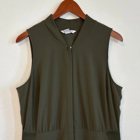 Athleta Brooklyn Utility Jumpsuit Olive Green Style 824834 14 - Picture 5 of 16